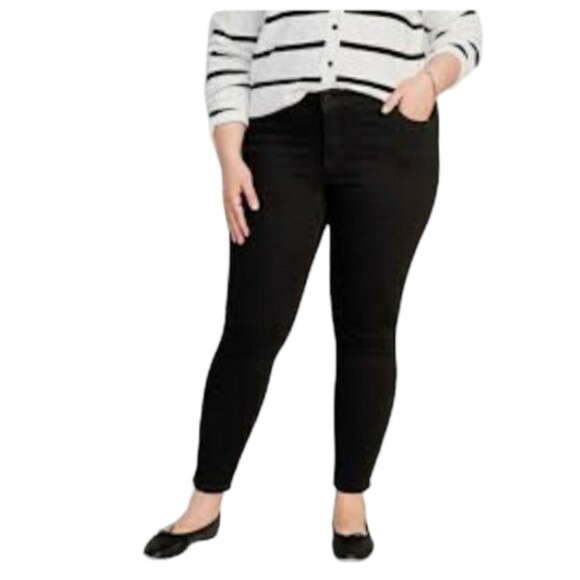 Old Navy Black High-Rise WOW Super Skinny Jeans Women’s Size 16 Chic - Picture 1 of 9